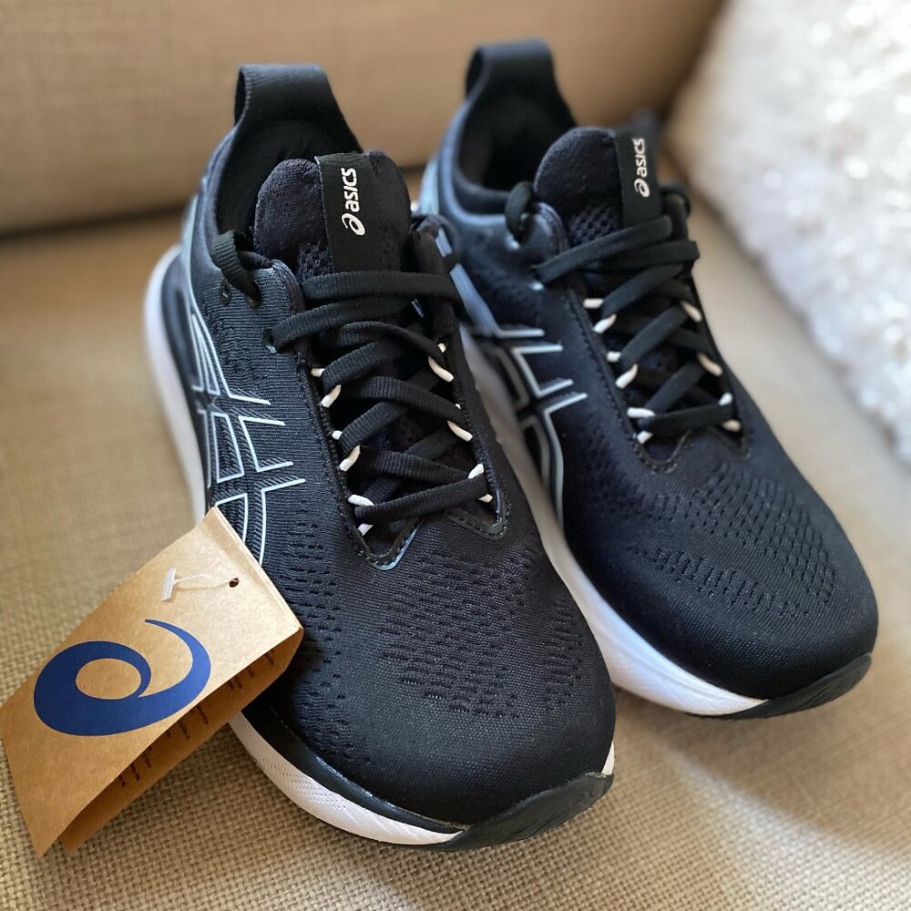 ASICS Gel Nimbus 25 Women’s 8 Wide Running Shoes Pure Black/Silver